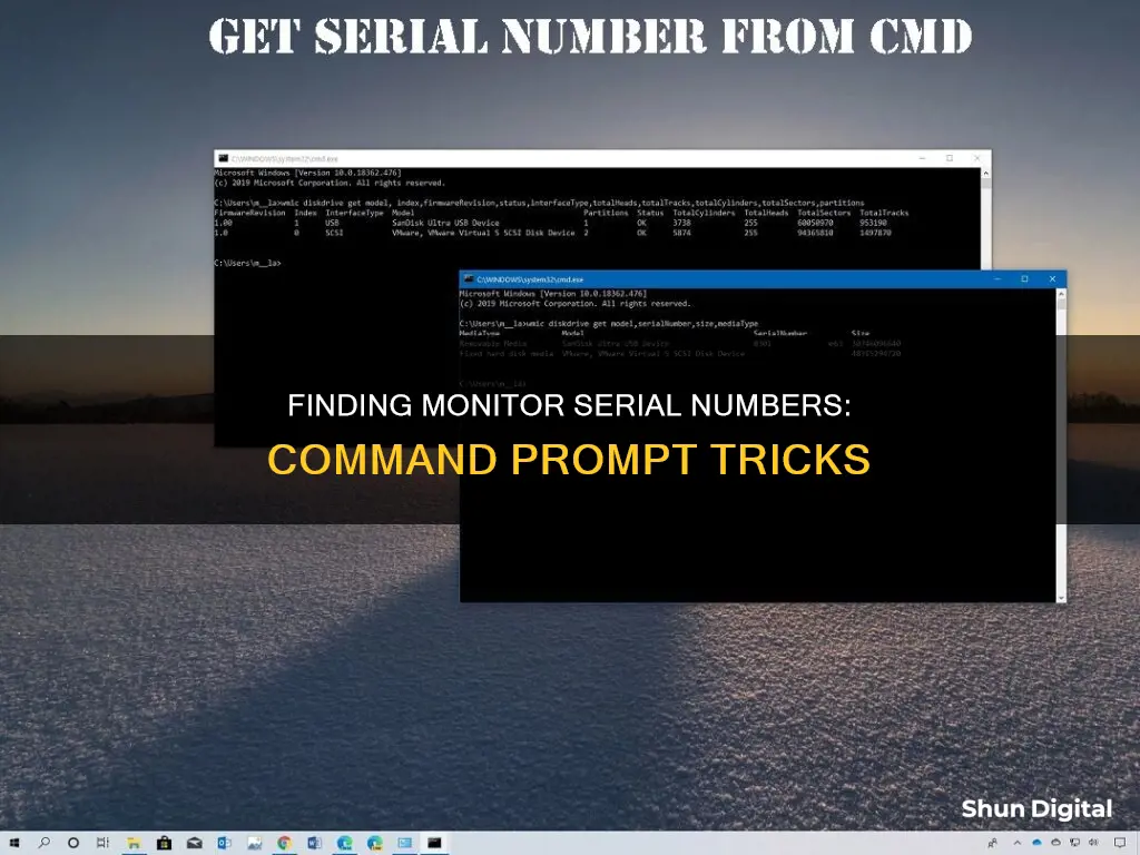 how to find monitor serial number from command prompt