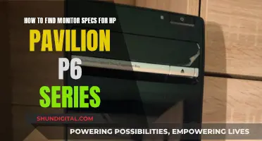 Finding HP Pavilion P6 Series Monitor Specs