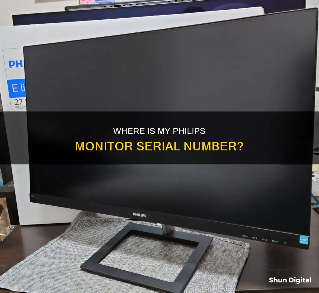 how to find my serial number philips 278e monitor