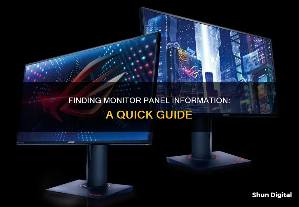 how to find panel information of a monitor