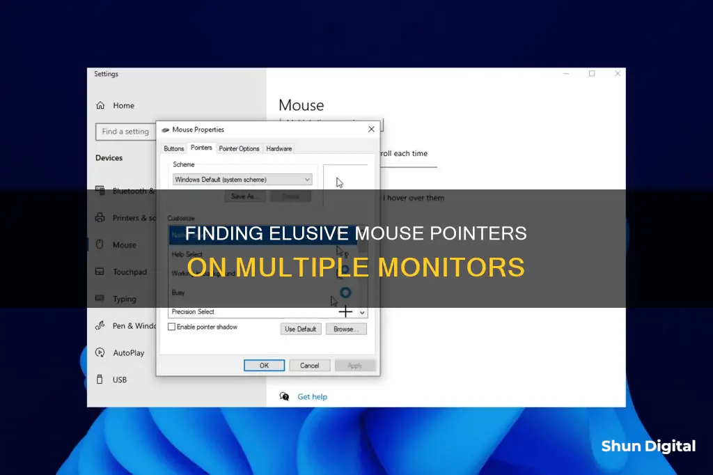 how to find the mouse pointer on mutilple monitor