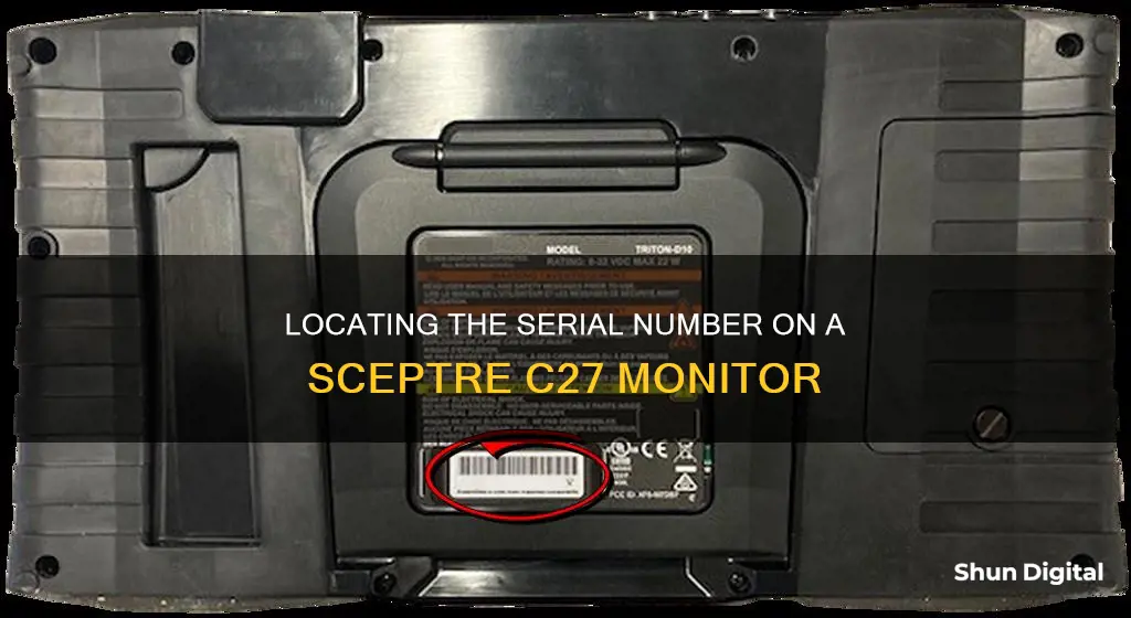 how to find the serial number on sceptre c27 monitor