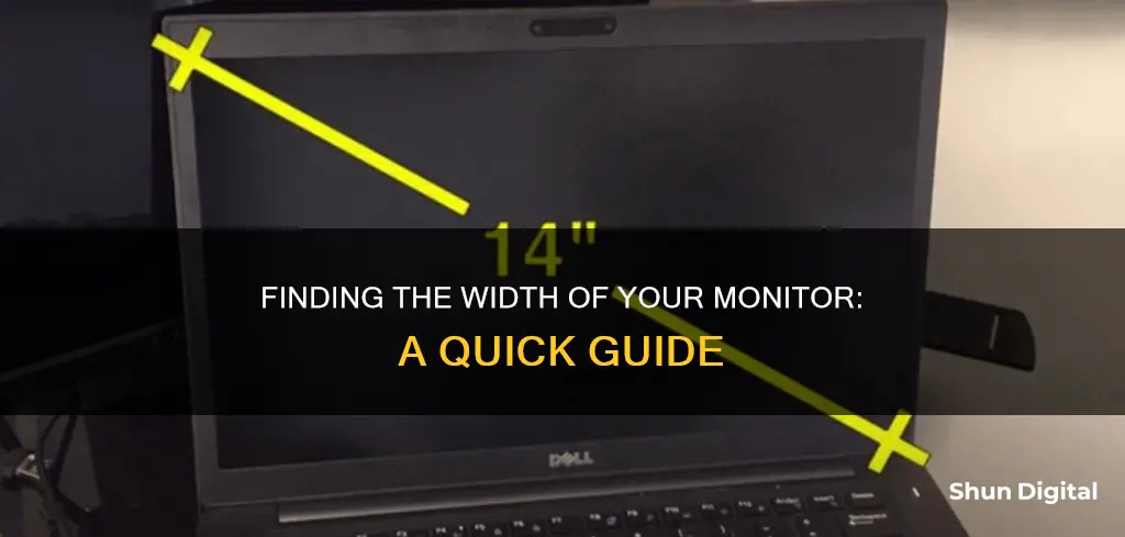 how to find width of existing monitor