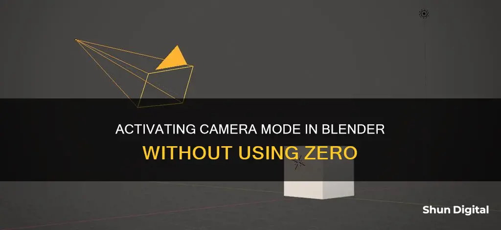 how to go into camera mode in blender without 0