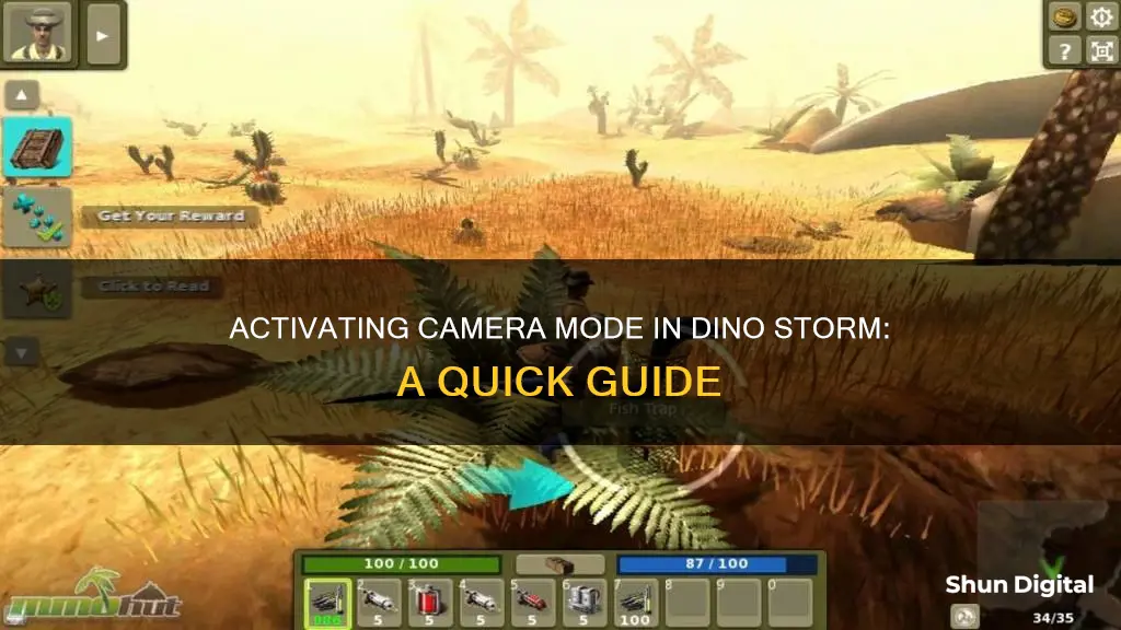 how to go into camera mode in dino storm