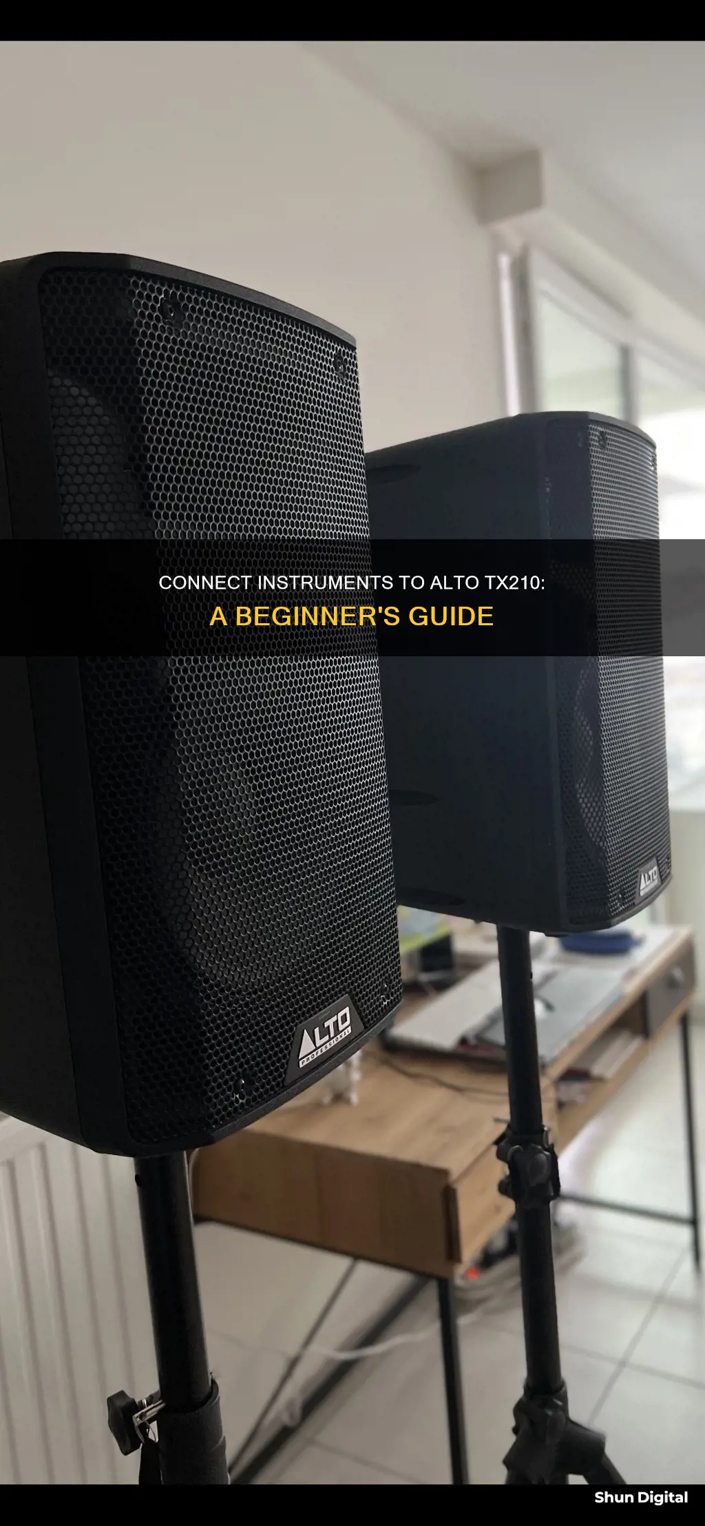 how to hook a alto tx210 powered monitor to instruments