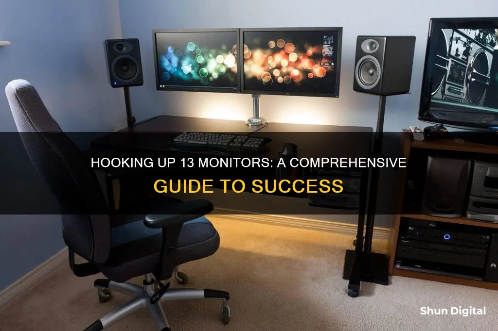 how to hook up 13 monitors