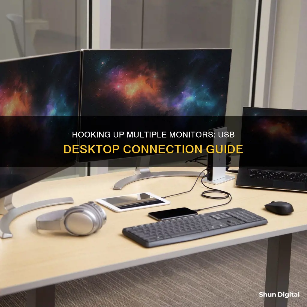 how to hook up 3 monitors to desktop usb