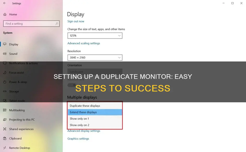 how to hook up a duplicate monitor