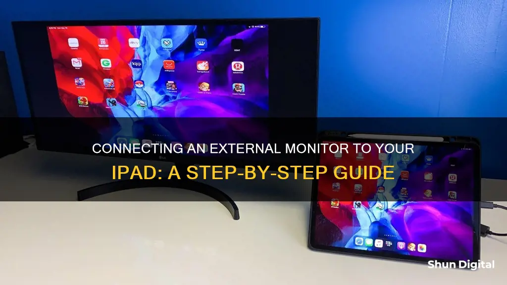 how to hook up a extrnial monitor on a ipad