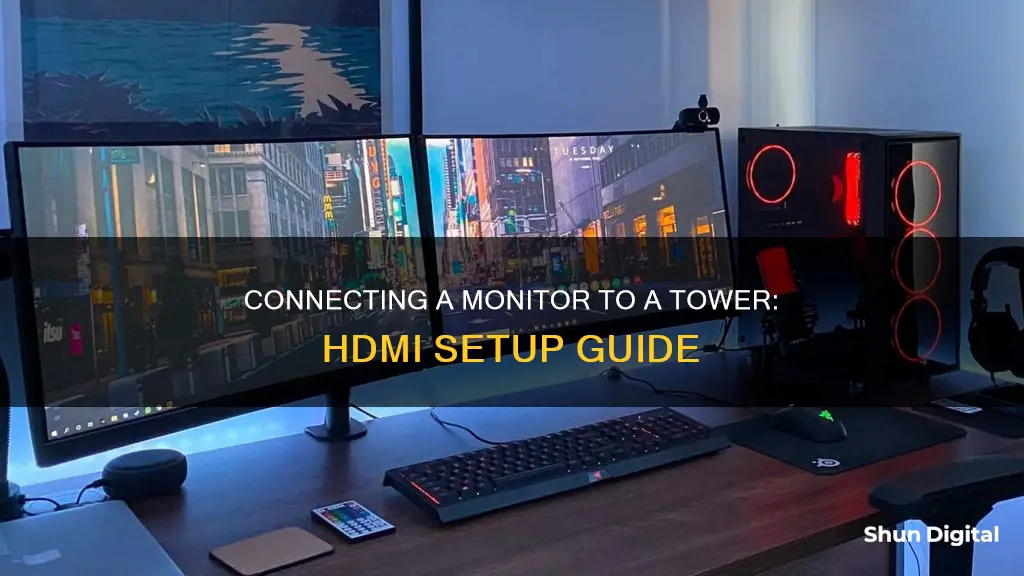 how to hook up a monitor to tower with hdmi