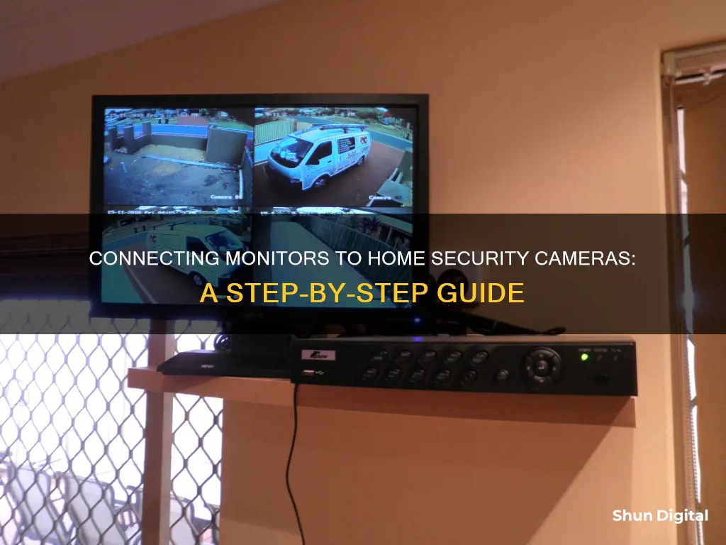 how to hook up monitor to home security camera