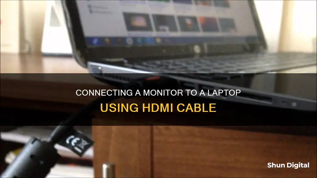 how to hook up monitor with hdmi cable to lapop