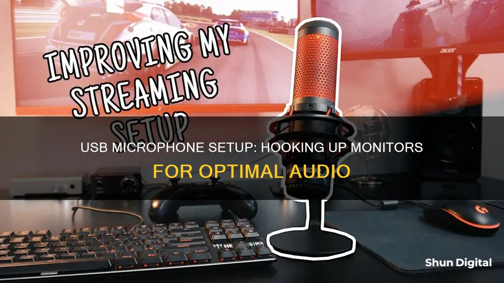 how to hook up monitors with usb microphone