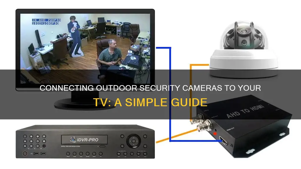 how to hook up outside secuiry camera to tv