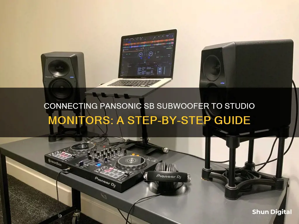 how to hook up pansonic sb subwoofer to stuido monitor