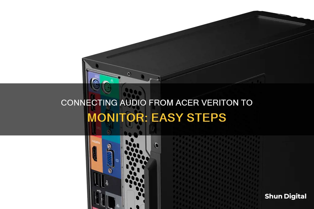 how to hook up sound from acer veriton to monitor