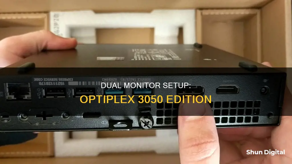 how to hook up to monitors to a optiplex 3050