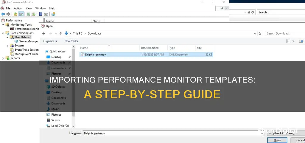 how to import performance monitor template