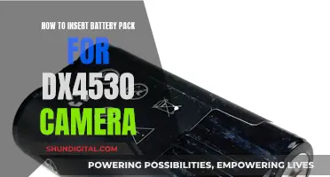 Inserting a Battery Pack: DX4530 Camera Guide