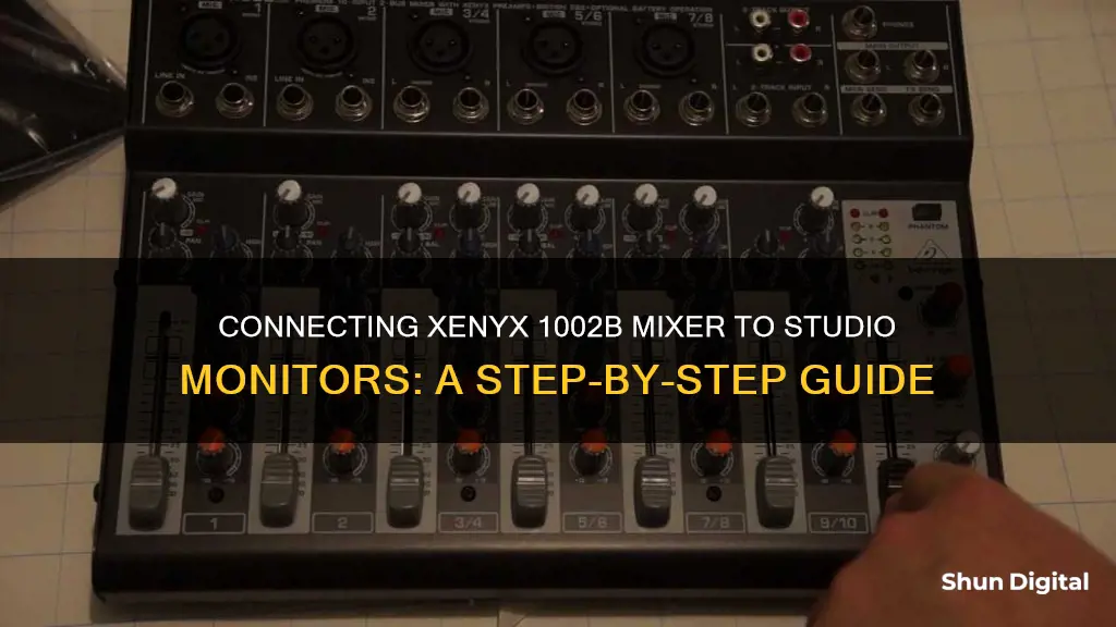 how to install a xenyx 1002b mixer to studio monitors