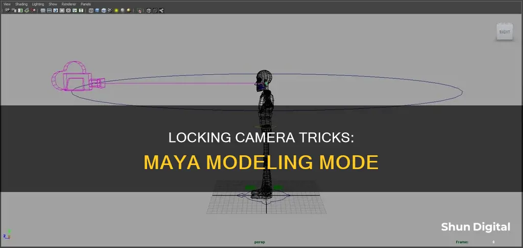 how to lock camera on object in modeling mode maya