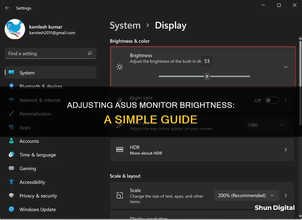 how to lower the brightnes of asus monitor