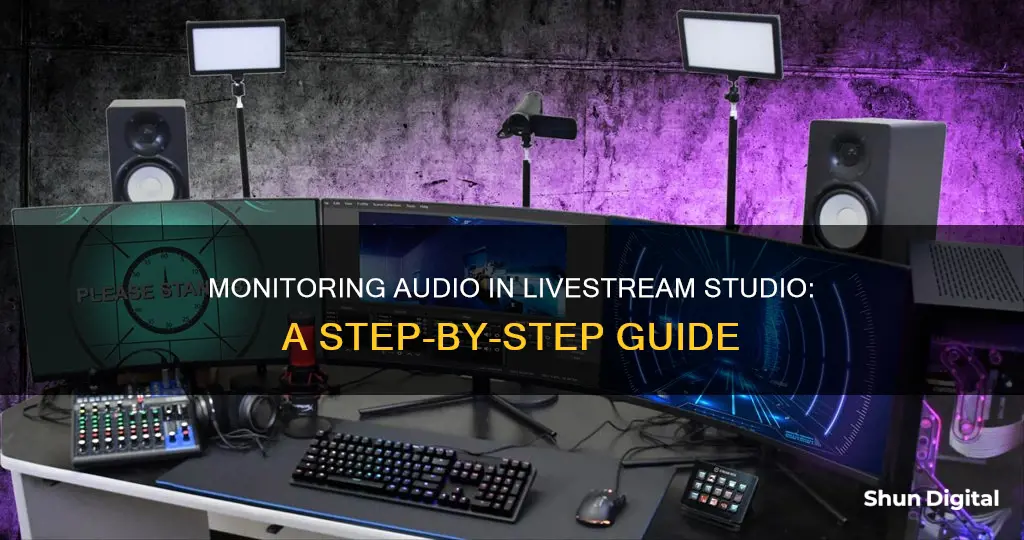 how to monitor audio in livestream studio