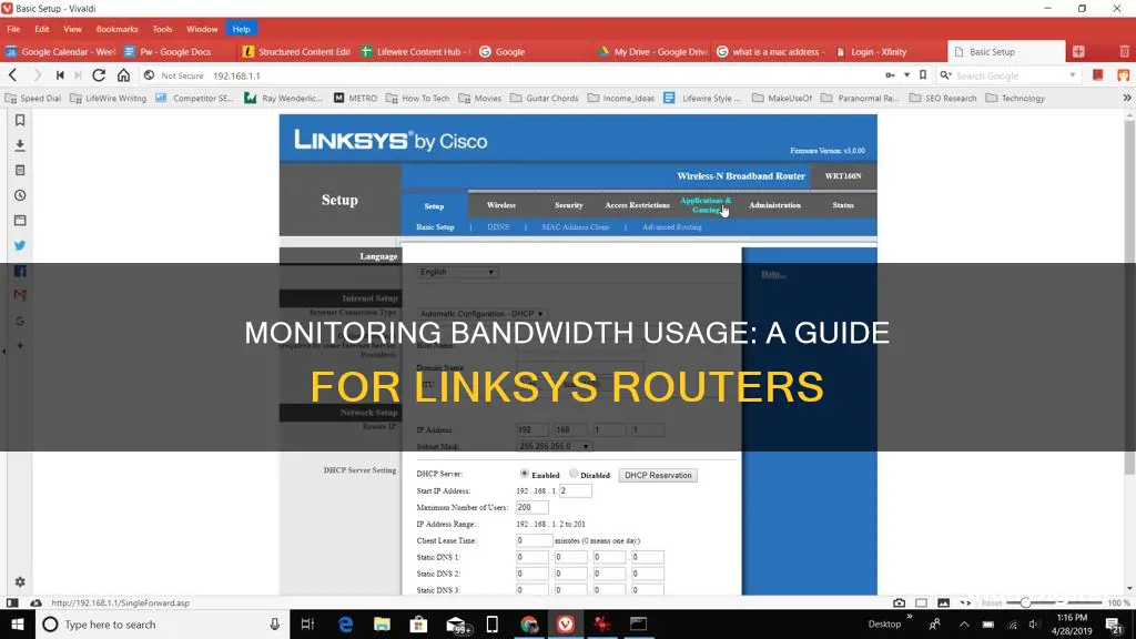 how to monitor bandwidth usage on linksys router