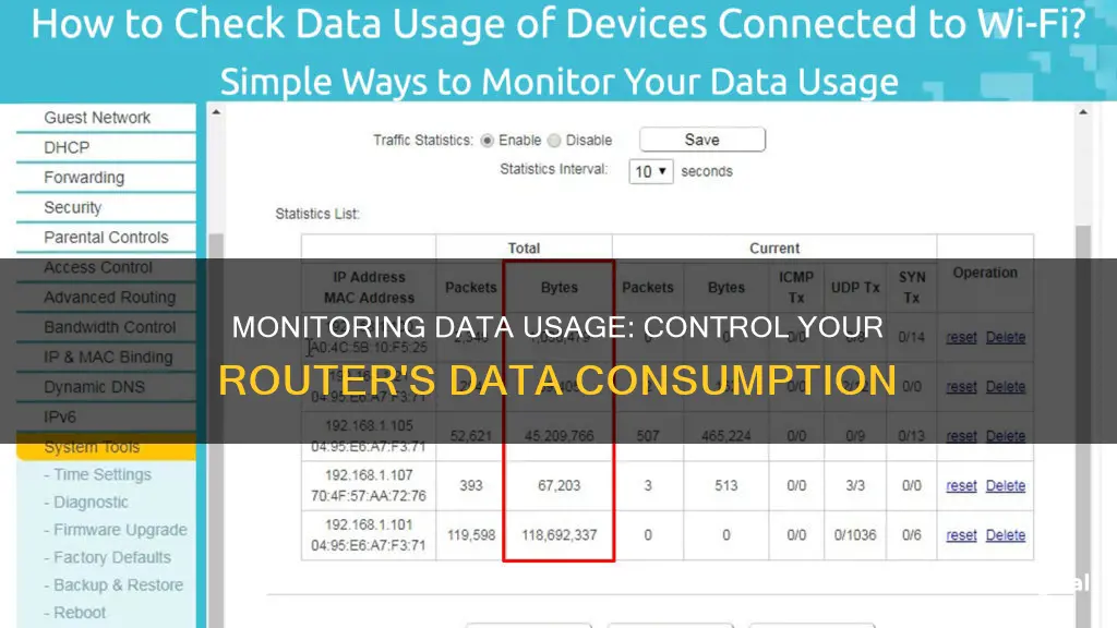 how to monitor data usage by device router