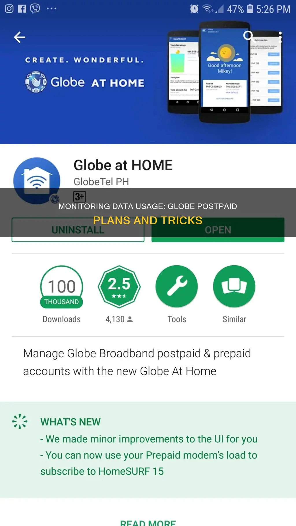 how to monitor data usage globe postpaid