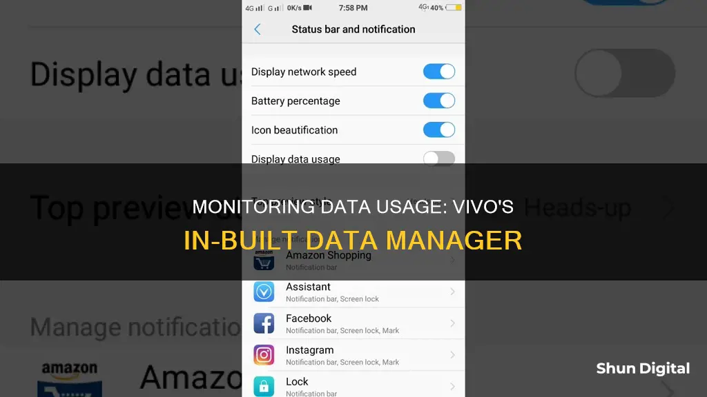 how to monitor data usage in vivo