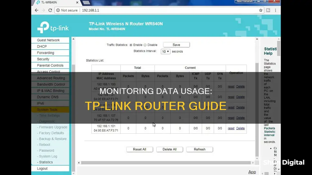 how to monitor data usage on tp link router