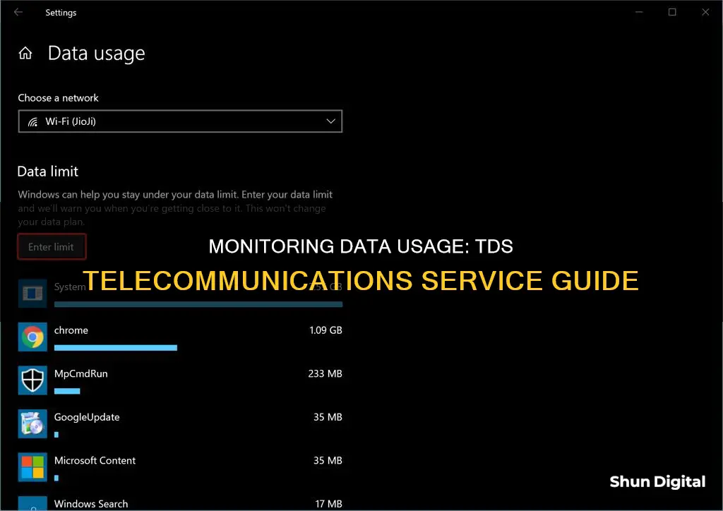 how to monitor data usage through tds telecommunications service