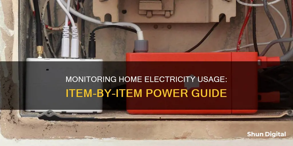 how to monitor electriciy usage by different items home