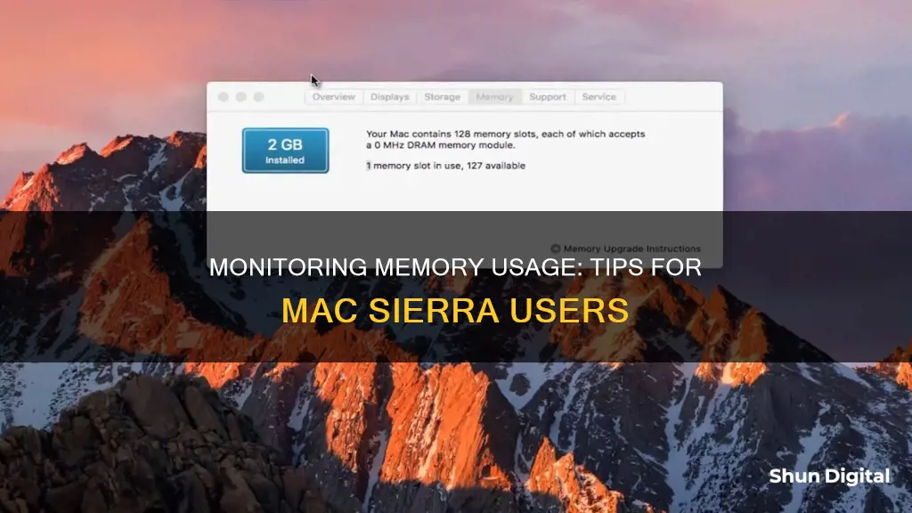 how to monitor memory usage mas sierra