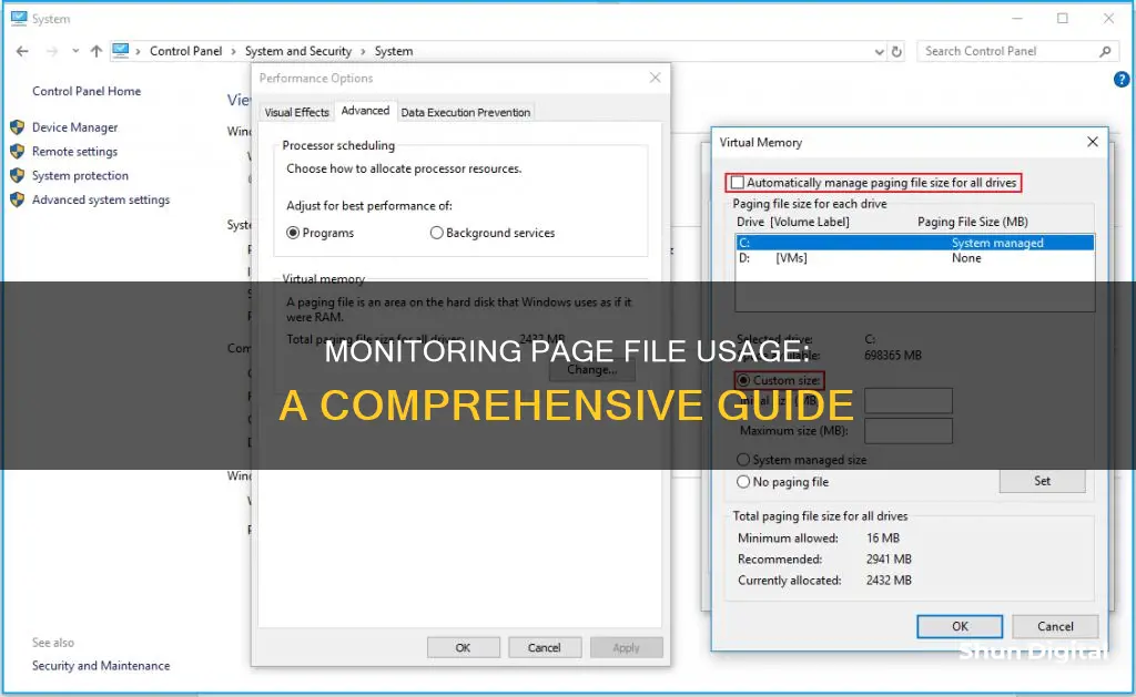 how to monitor page file usage