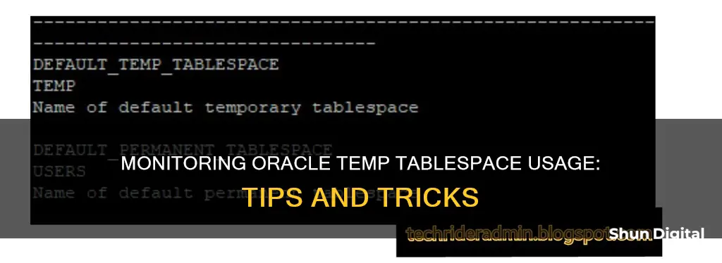 how to monitor temp tablespace usage in oracle