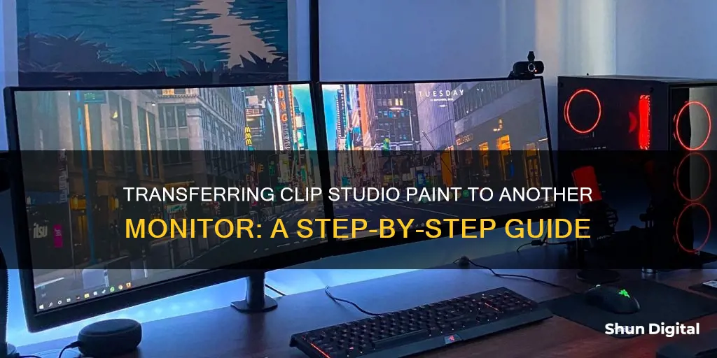 how to move clip studio paint to another monitor