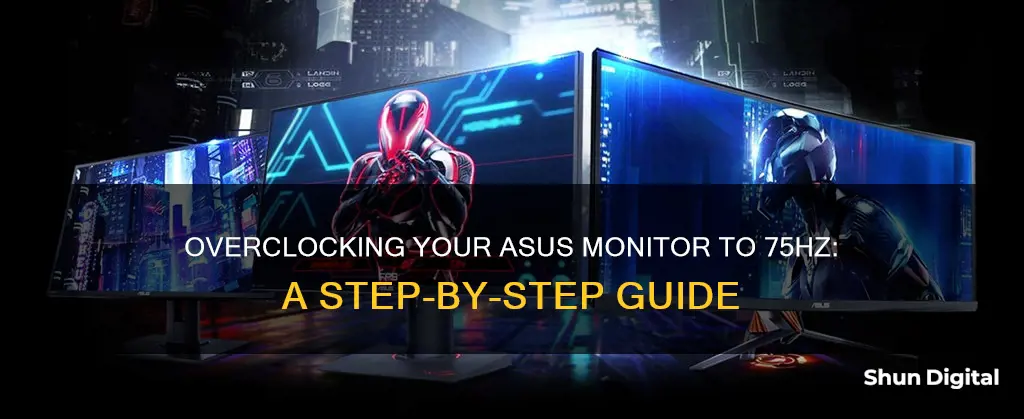 how to overclock monitor asus to 75hz