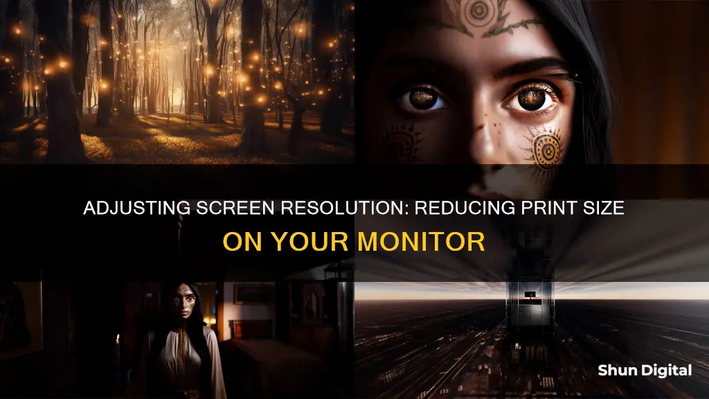 how to reduce print size on monitor