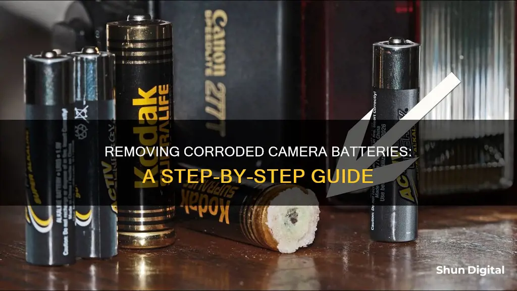 how to remove a corroded battery from a camera