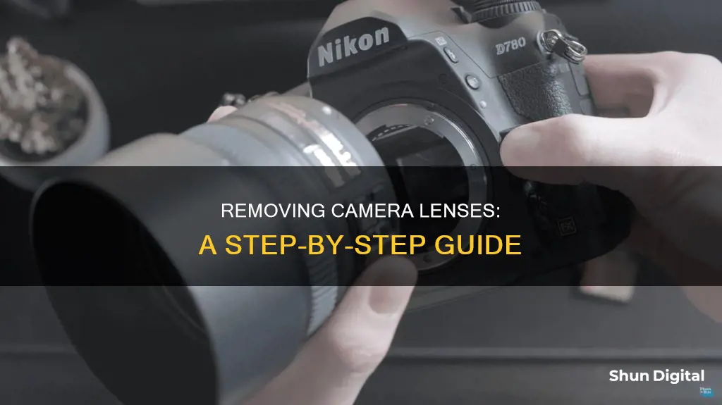 how to remove a lense from a camera