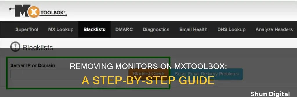 how to remove a monitor on mxtoolbox