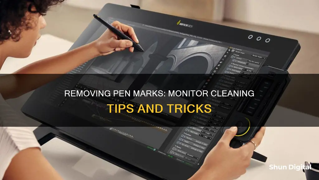 how to remove a pen mark from monitor