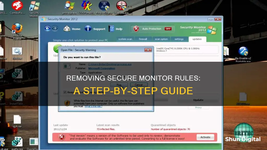 how to remove a secure monitor rule