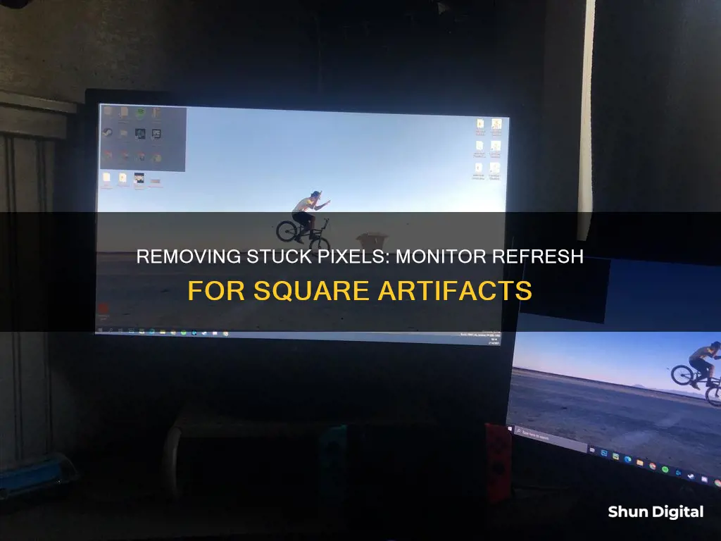 how to remove a small square on monitor