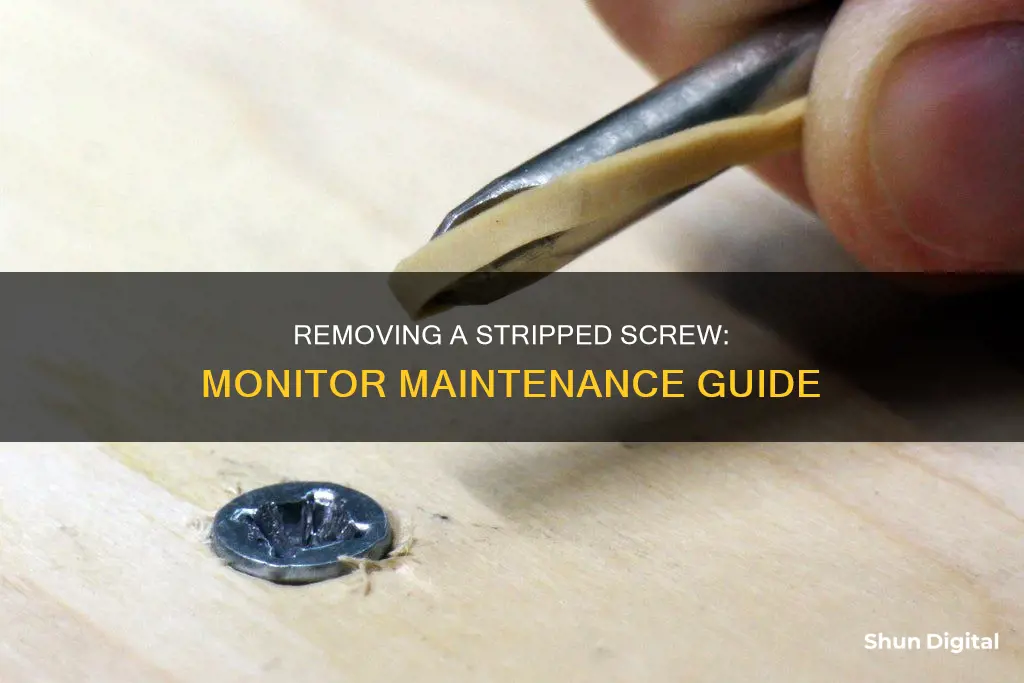 how to remove a stripped screw from a monitor