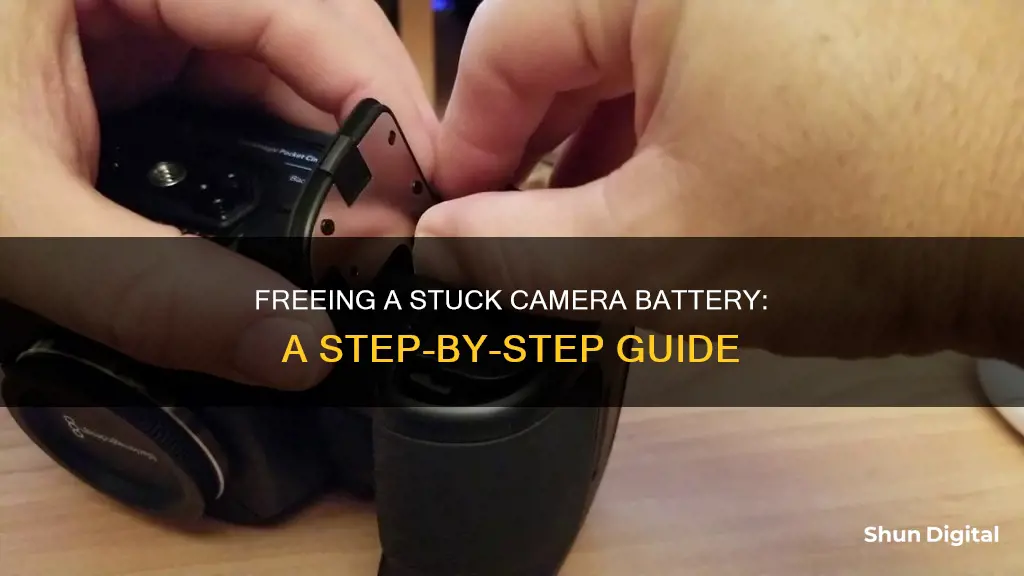 how to remove a stuck battery from a camera