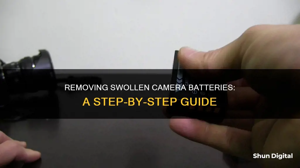 how to remove a swollen battery from a camera